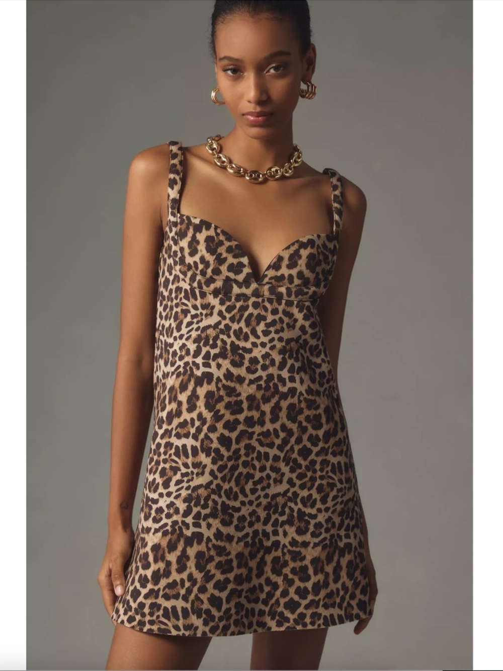 $178 NWT Dhruv Kapoor Anthropologie Leopard Mini Dress Large
